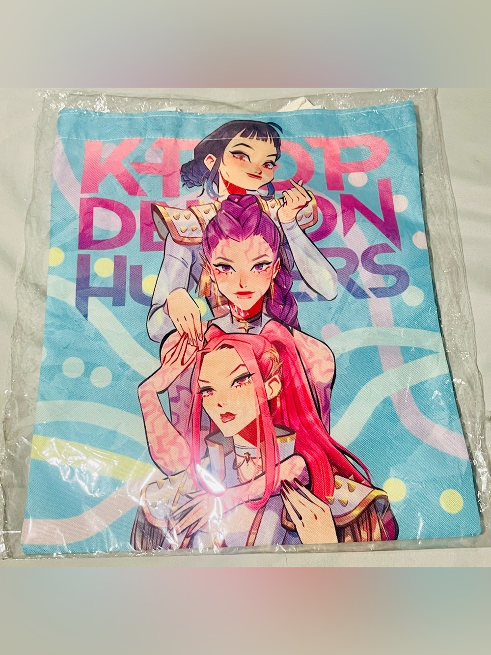 K-Pop Demon Hunters Collectible Blue Graphic Tote Bag